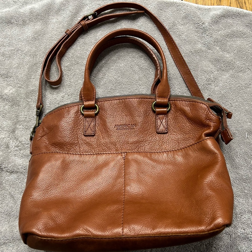 American Leather satchel with crossbody strap